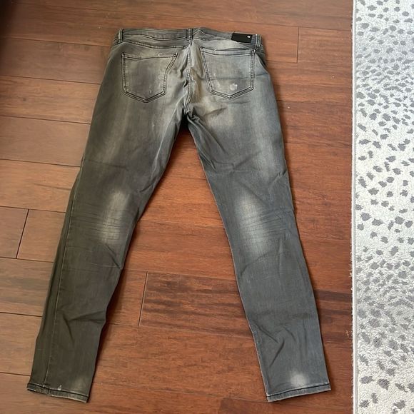 Zara Women Medium Rise Slim Fit Washed Out Distressed Gray Jeans Size 10 - Picture 2 of 4